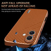 For iPhone 16 AZNS Electroplated Edge Carbon Fiber Texture Phone Case(Green)