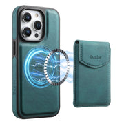 For iPhone 16 Pro Max Denior D19 Skin Feel MagSafe Detachable Card Slot Phone Case(Blue)