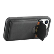 For iPhone 16 Pro Max Denior D20 Skin Feel MagSafe Holder Detachable Card Slot Phone Case(Black)