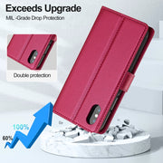 For iPhone XR LC.IMEEKE L2 Series Detachable Magsafe PU Phone Case with Lanyard(Red)