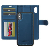 For iPhone XS Max LC.IMEEKE L2 Series Detachable Magsafe PU Phone Case with Lanyard(Blue)