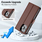 For iPhone 16 Pro LC.IMEEKE L2 Series Detachable Magsafe PU Phone Case with Lanyard(Brown)