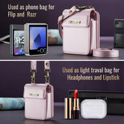 For Motorola Razr Series CaseMe Me50 Mini Lanyard Universal Bag(Pink)