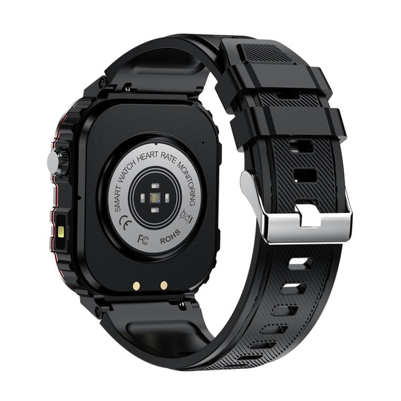 G45 2.01 inch Screen Silicone Strap 10m Water-resistant Smart Watch, Support Flashlight / Bluetooth Call / HRV(Black)