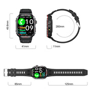 G45 2.01 inch Screen Silicone Strap 10m Water-resistant Smart Watch, Support Flashlight / Bluetooth Call / HRV(Black)