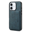 For iPhone 16 Plus Denior D08 PU Single Card Slot Holder Phone Case(Blue) - free shipping - PMC TechLife - Order now!