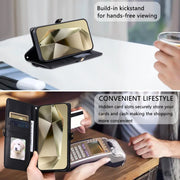For Samsung Galaxy S25+ 5G Wallet Multi-card Slot Leather Phone Case with Lanyard(Black)