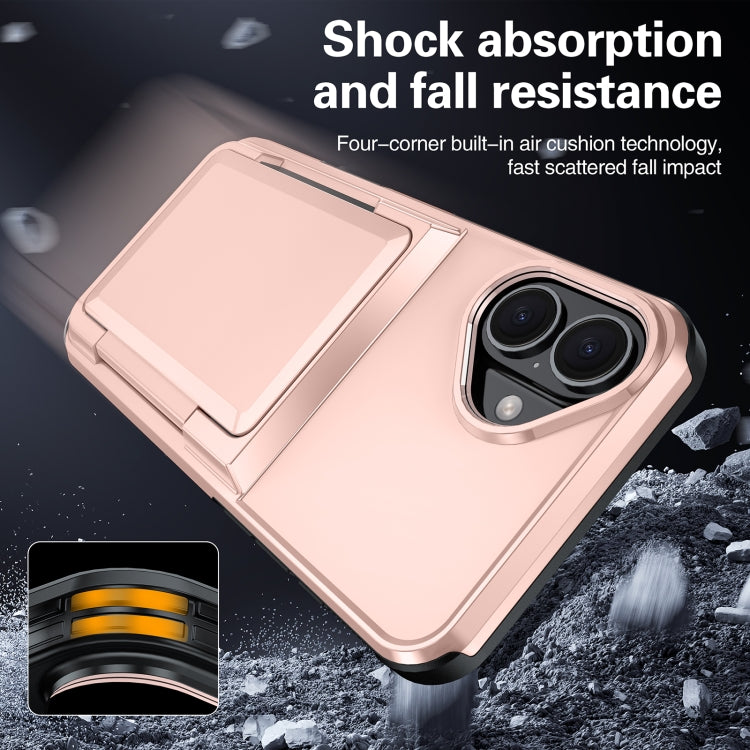 For iPhone 16 Pro Card Slot Holder Phone Case(Blue)