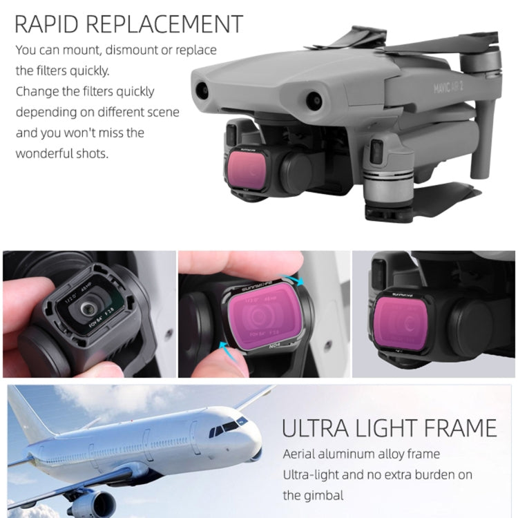 Sunnylife AIR2-FI9281 For DJI Mavic Air 2 ND8 Coating Film Lens Filter