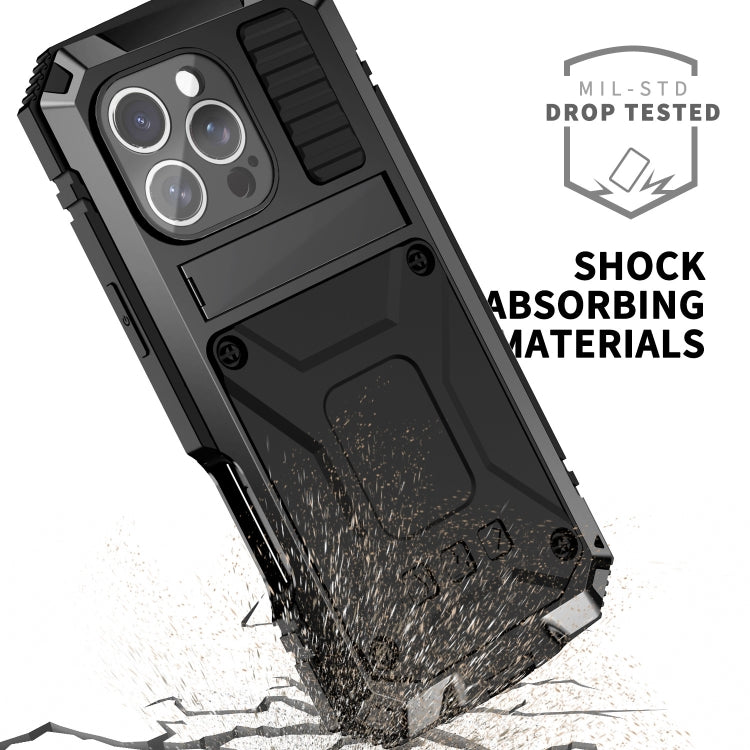 For iPhone 16 Pro Max R-JUST Life Water-resistant Dustproof Shockproof Phone Case(Black)