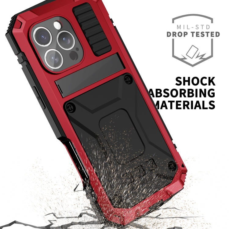 For iPhone 16 Pro Max R-JUST Life Water-resistant Dustproof Shockproof Phone Case(Red)
