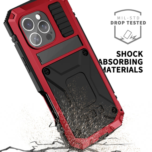 For iPhone 16 Pro Max R-JUST Life Water-resistant Dustproof Shockproof Phone Case(Red)