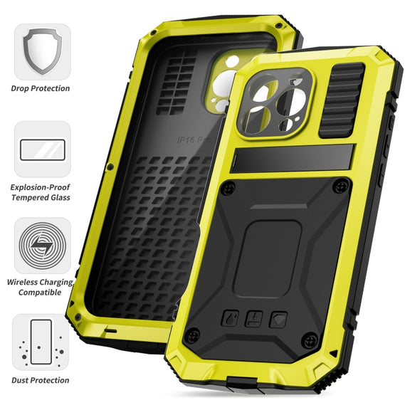 For iPhone 16 Pro Max R-JUST Life Water-resistant Dustproof Shockproof Phone Case(Yellow)