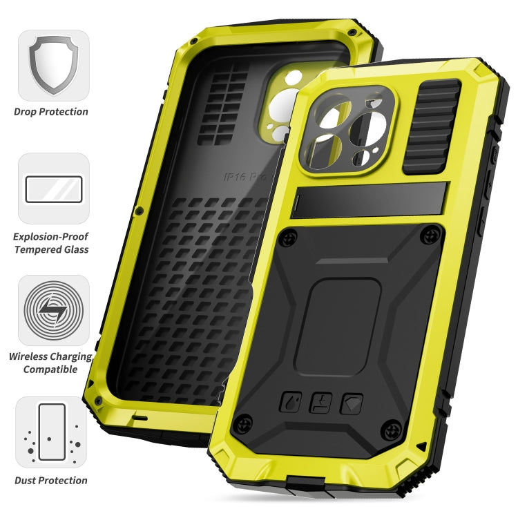 For iPhone 16 Pro Max R-JUST Life Water-resistant Dustproof Shockproof Phone Case(Yellow)