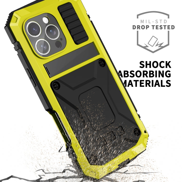 For iPhone 16 Pro Max R-JUST Life Water-resistant Dustproof Shockproof Phone Case(Yellow)
