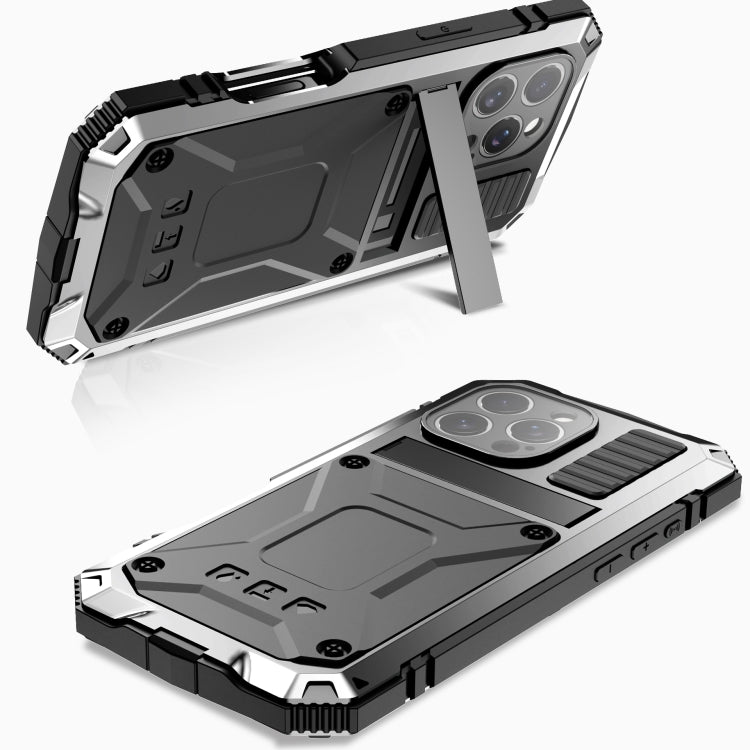 For iPhone 16 Pro Max R-JUST Life Water-resistant Dustproof Shockproof Phone Case(Silver)