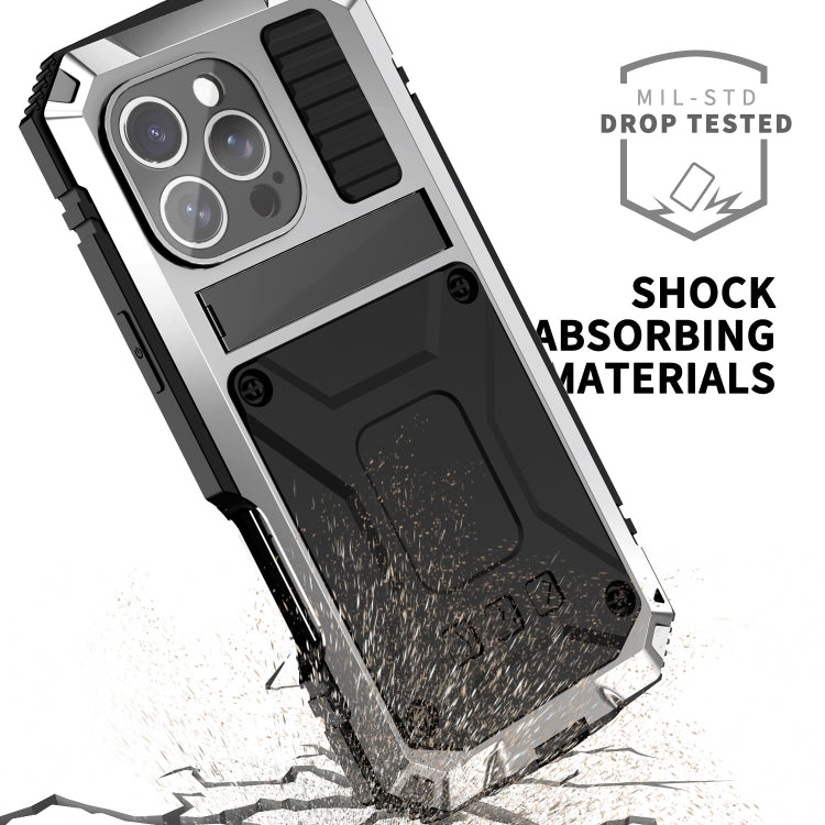For iPhone 16 Pro Max R-JUST Life Water-resistant Dustproof Shockproof Phone Case(Silver)