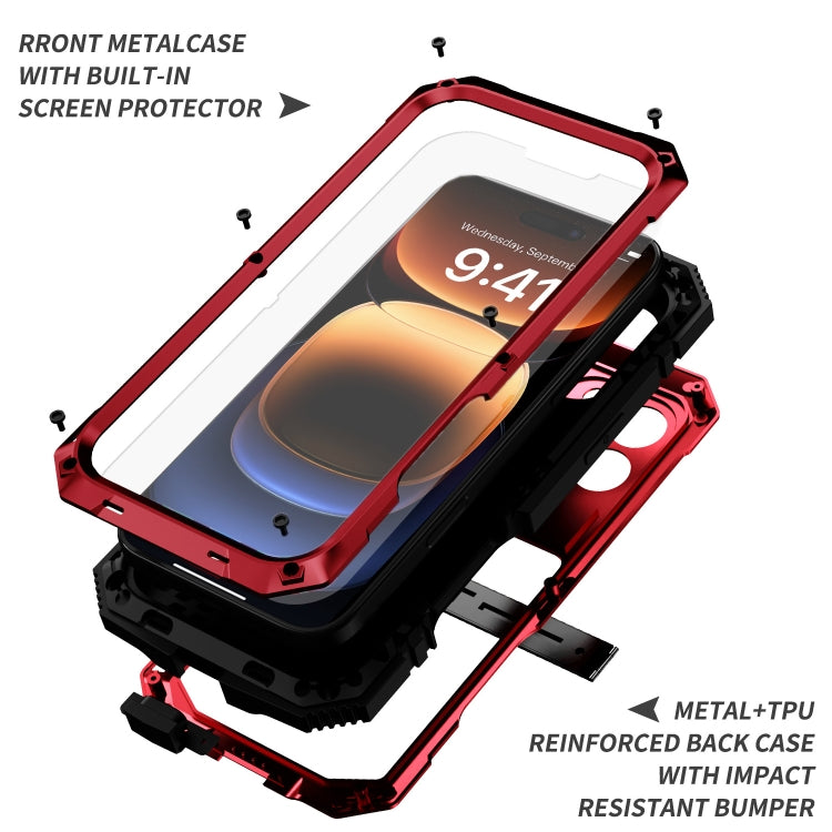 For iPhone 16 Pro R-JUST Life Water-resistant Dustproof Shockproof Phone Case(Red)