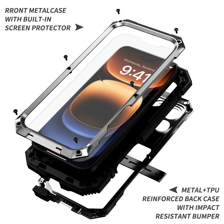 For iPhone 16 Pro R-JUST Life Water-resistant Dustproof Shockproof Phone Case(Silver)