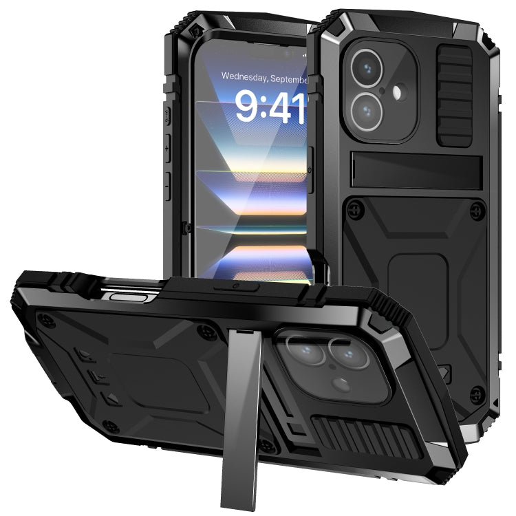 For iPhone 16 Plus R-JUST Life Water-resistant Dustproof Shockproof Phone Case(Black)