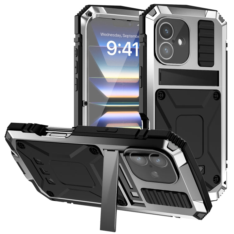 For iPhone 16 Plus R-JUST Life Water-resistant Dustproof Shockproof Phone Case(Silver)