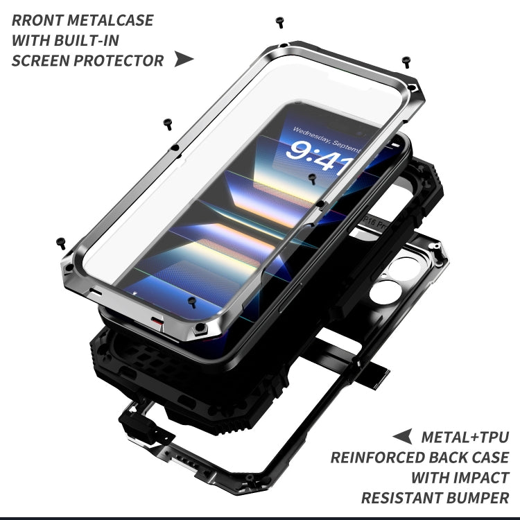 For iPhone 16 Plus R-JUST Life Water-resistant Dustproof Shockproof Phone Case(Silver)