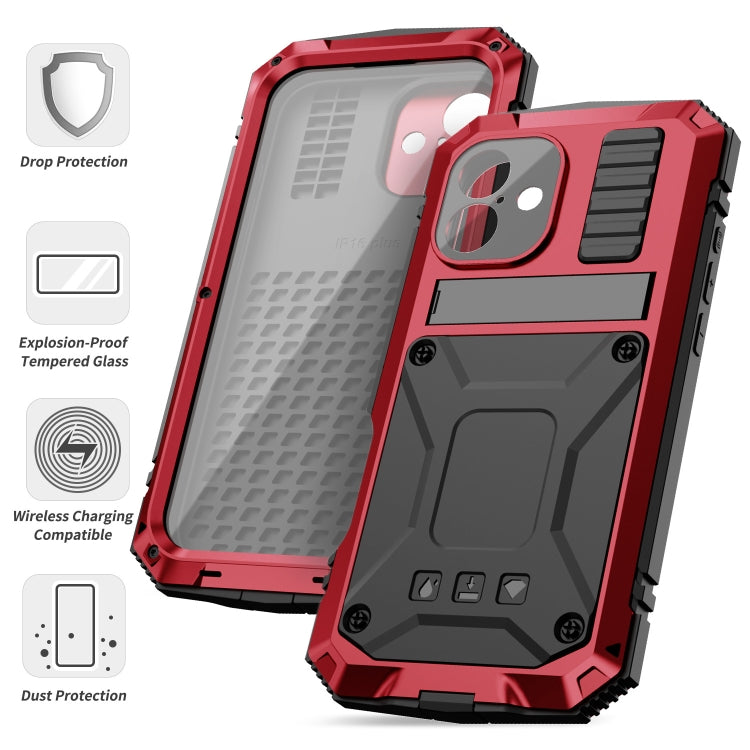 For iPhone 16 R-JUST Life Water-resistant Dustproof Shockproof Phone Case(Red)