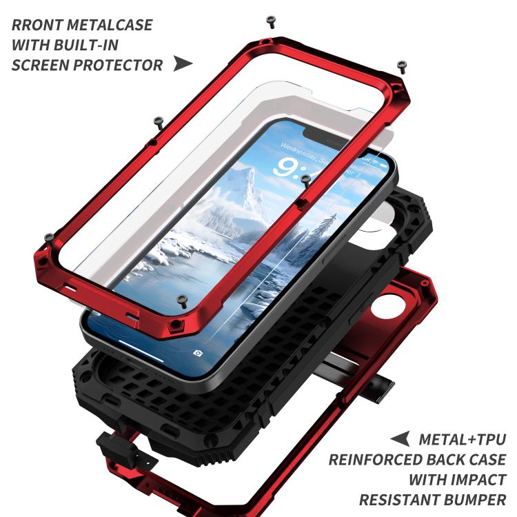For iPhone 16e R-JUST Life Water-resistant Dustproof Shockproof Phone Case(Red)