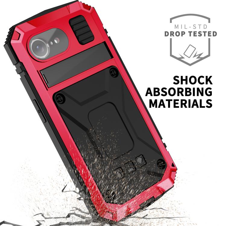 For iPhone 16e R-JUST Life Water-resistant Dustproof Shockproof Phone Case(Red)