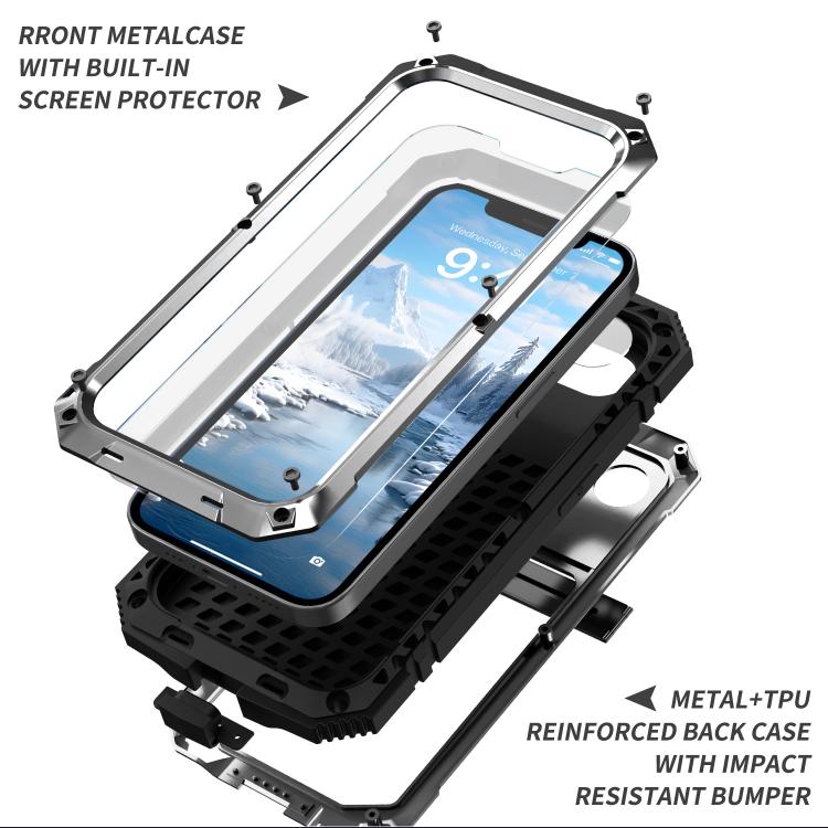 For iPhone 16e R-JUST Life Water-resistant Dustproof Shockproof Phone Case(Silver)