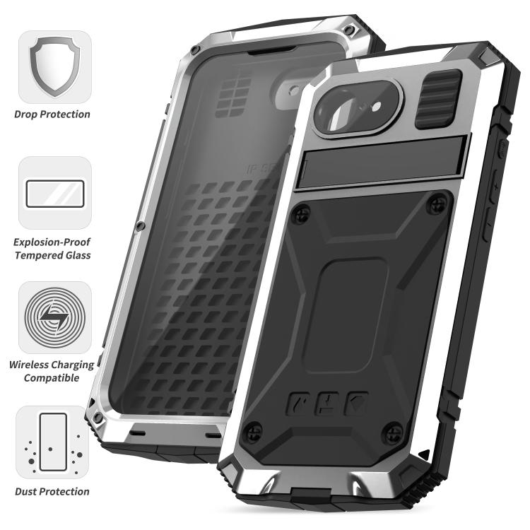 For iPhone 16e R-JUST Life Water-resistant Dustproof Shockproof Phone Case(Silver)