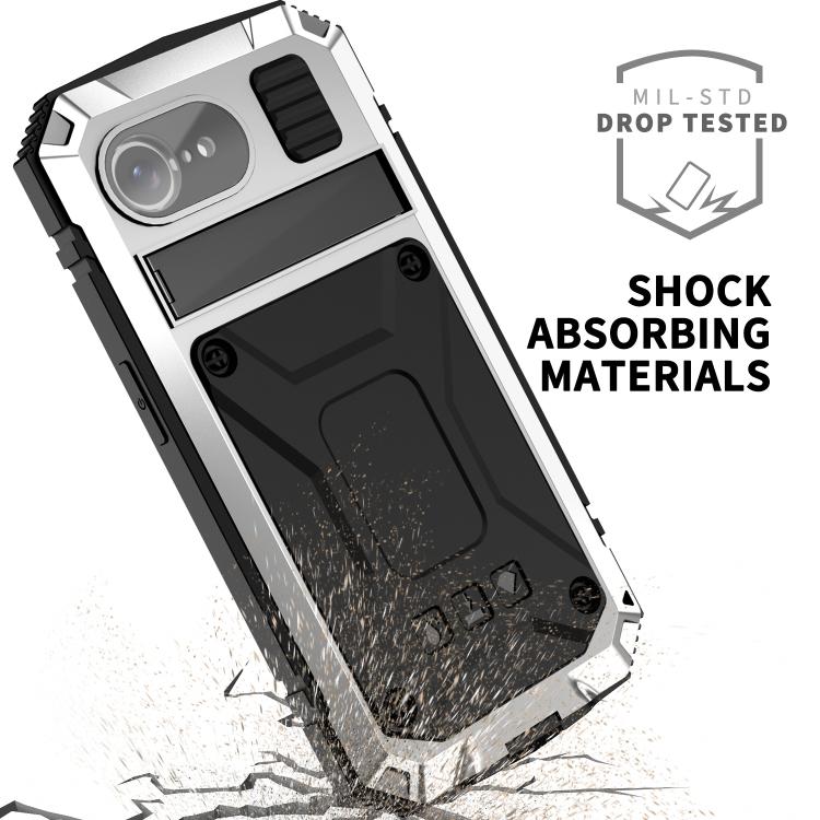 For iPhone 16e R-JUST Life Water-resistant Dustproof Shockproof Phone Case(Silver)