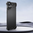 For iPhone 16 Plus Frameless Metal Corner Pad Phone Case with Lens Film(Black) - free shipping - PMC TechLife - Order now!