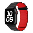 For Apple Watch SE 2023 40mm Tri-beads Magnetic Hoop Silicone Watch Band(Black Red) - free shipping - PMc TechLife - Order now!