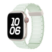 For Apple Watch Series 9 41mm Tri-beads Magnetic Hoop Silicone Watch Band(Light Mint)
