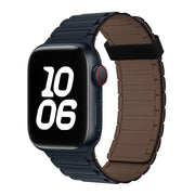 For Apple Watch Series 8 41mm Tri-beads Magnetic Hoop Silicone Watch Band(Midnight Chocolate)