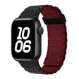 For Apple Watch SE 44mm Tri-beads Magnetic Hoop Silicone Watch Band(Black Wine Red) - free shipping - PMc TechLife - Order now!