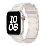 For Apple Watch Series 4 40mm Tri-beads Magnetic Hoop Silicone Watch Band(Starlight)