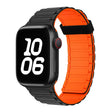 For Apple Watch Series 3 42mm Tri-beads Magnetic Hoop Silicone Watch Band(Black Orange) - free shipping - PMc TechLife - Order now!
