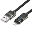 hoco U137 USB to 8 Pin Line 2.4A Charging Data Cable with Display, Length:1.2m(Black) - Normal Style Cable by hoco | Online Shopping South Africa | PMC TechLife | Buy Now Pay Later Mobicred