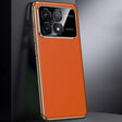 For Redmi K70 / K70 Pro First Layer Cowhide Leather Electroplated PC Phone Case(Orange) - Xiaomi Cases by PMC Jewellery | Online Shopping South Africa | PMC Jewellery | Buy Now Pay Later Mobicred