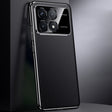 For Redmi K70 / K70 Pro First Layer Cowhide Leather Electroplated PC Phone Case(Black) - K70 Cases by PMC Jewellery | Online Shopping South Africa | PMC Jewellery | Buy Now Pay Later Mobicred