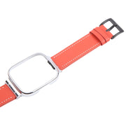 For Redmi Watch 3 Lite Metal Frame Integrated Leather Watch Band(Red)