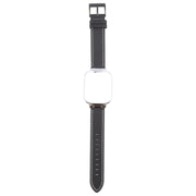 For Redmi Watch 3 Lite Metal Frame Integrated Leather Watch Band(Black)