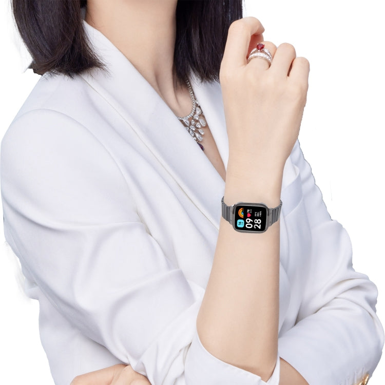 For Redmi Watch 3 Lite Frame Integrated One-bead Stainless Steel Watch Band(Gold)
