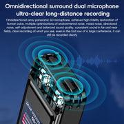 ZD43B Omnidirectional Dual Mic Smart Noise Reduction Voice Recorder, Memory:64GB(Black)