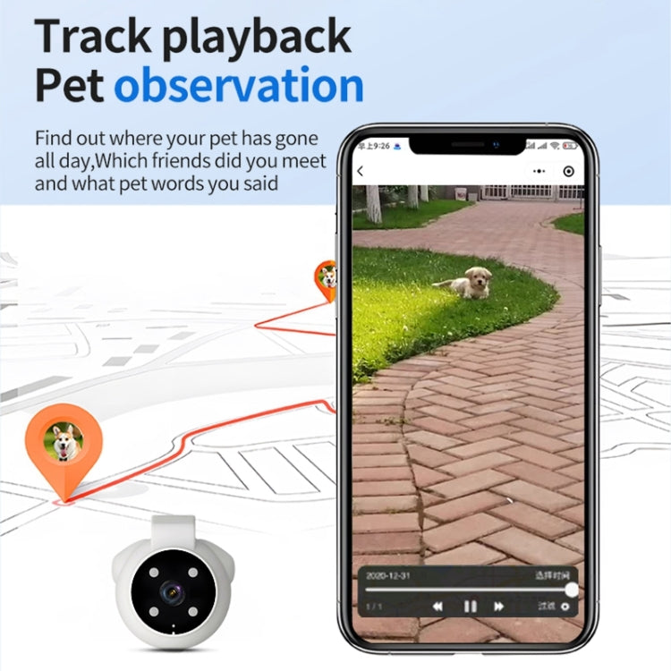 A9 Pet Recorder Tracking Playback IPX6 Water-resistant(White)