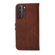 For Samsung Galaxy S25 5G Embossed Happy Cat Pattern Flip Leather Phone Case(Brown)