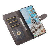 For Samsung Galaxy S25 5G Embossed Happy Cat Pattern Flip Leather Phone Case(Grey)