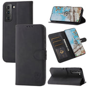 For Samsung Galaxy S25+ 5G Embossed Happy Cat Pattern Flip Leather Phone Case(Black)